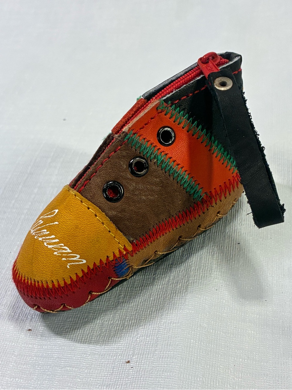 New Unique Multicolor Patchwork Leather Slip-On Shoe with Zipper